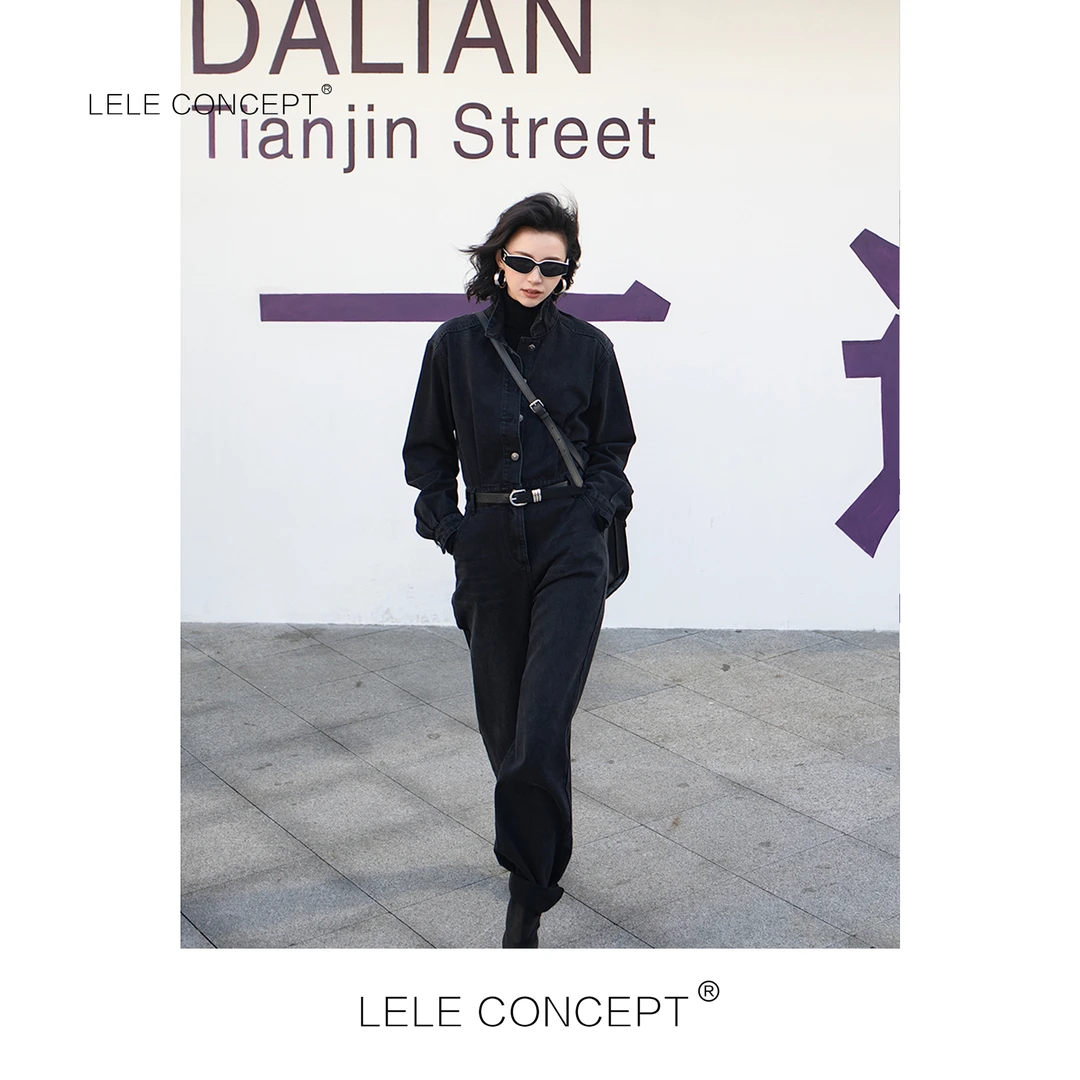 LELE CONCEPT｜「如一」冬腰带款牛仔连体裤净版简约气质休闲K0292