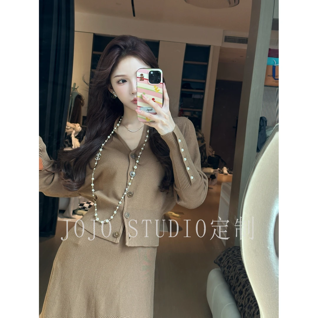 JOJO STUDIO【静婉淡怡】小个子设计师款冬季内搭针织气质修身套装