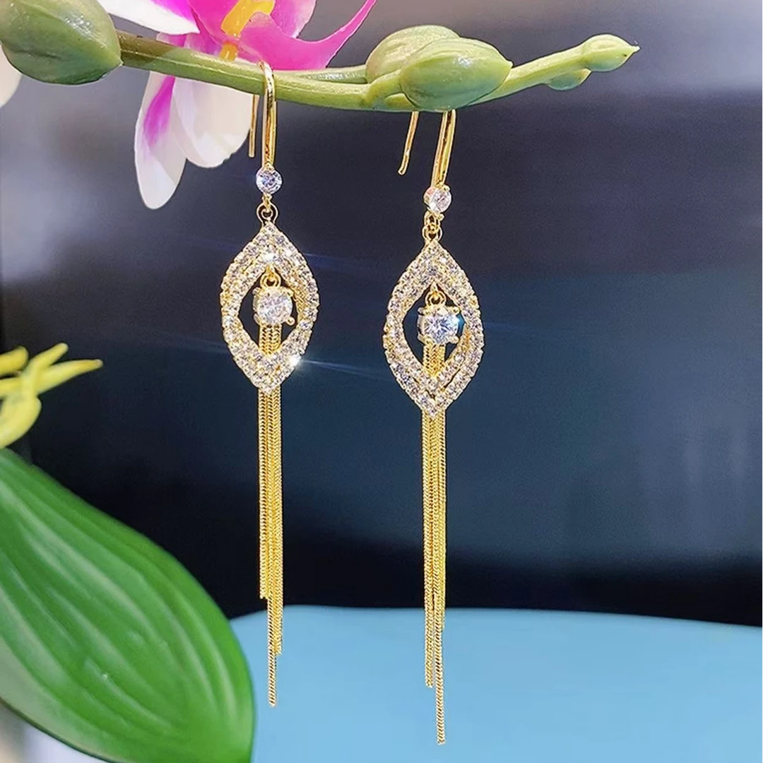 铜合金耳饰 （118号）高档时尚气质菱形女人味十足耳饰