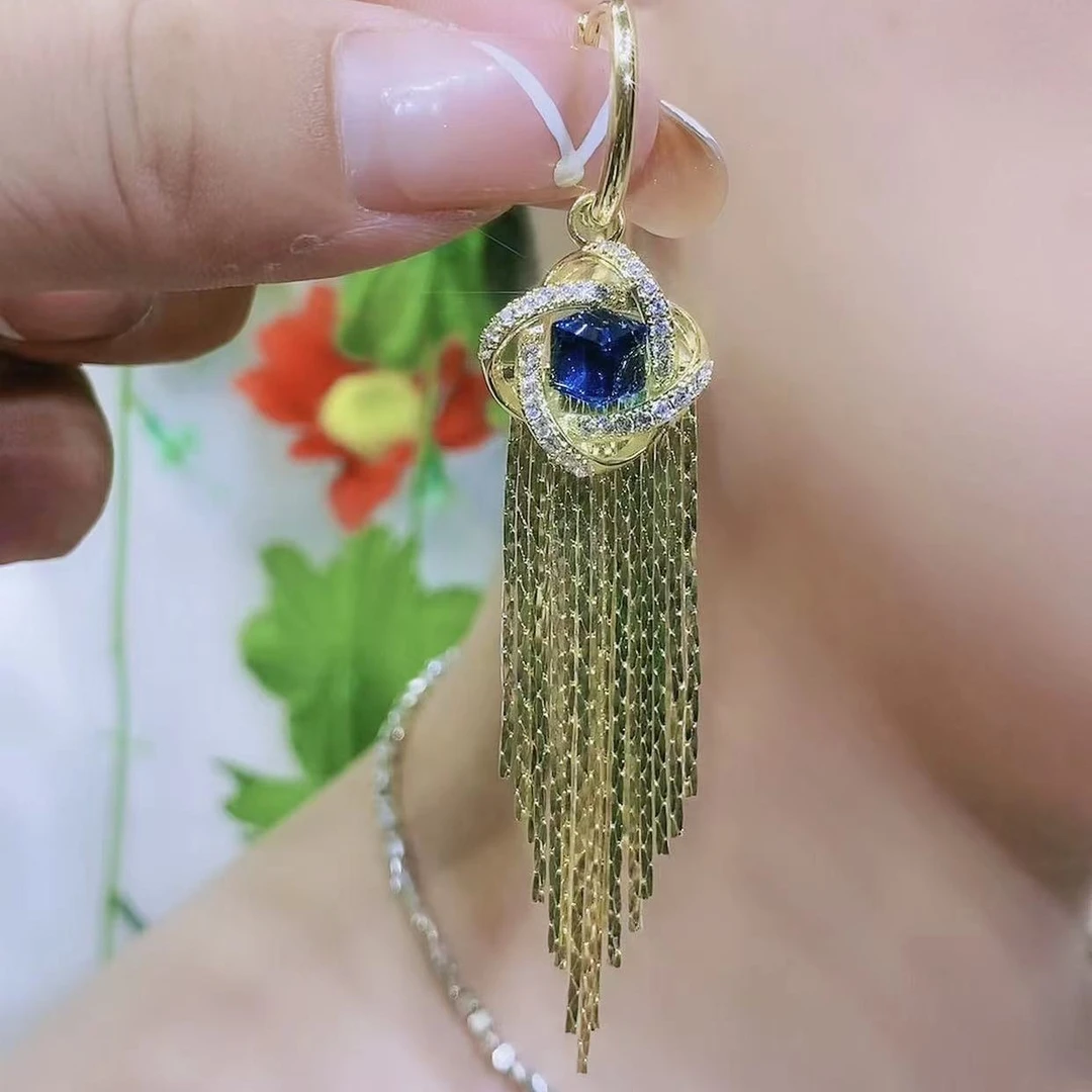 铜合金耳饰 虹颜（34号）七彩重工一款两戴女人味吊坠流苏气质百搭