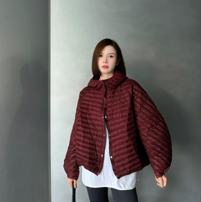 刘公子【法式松弛】高品质法式连帽轻薄款羽绒服 衣长60 24-8183