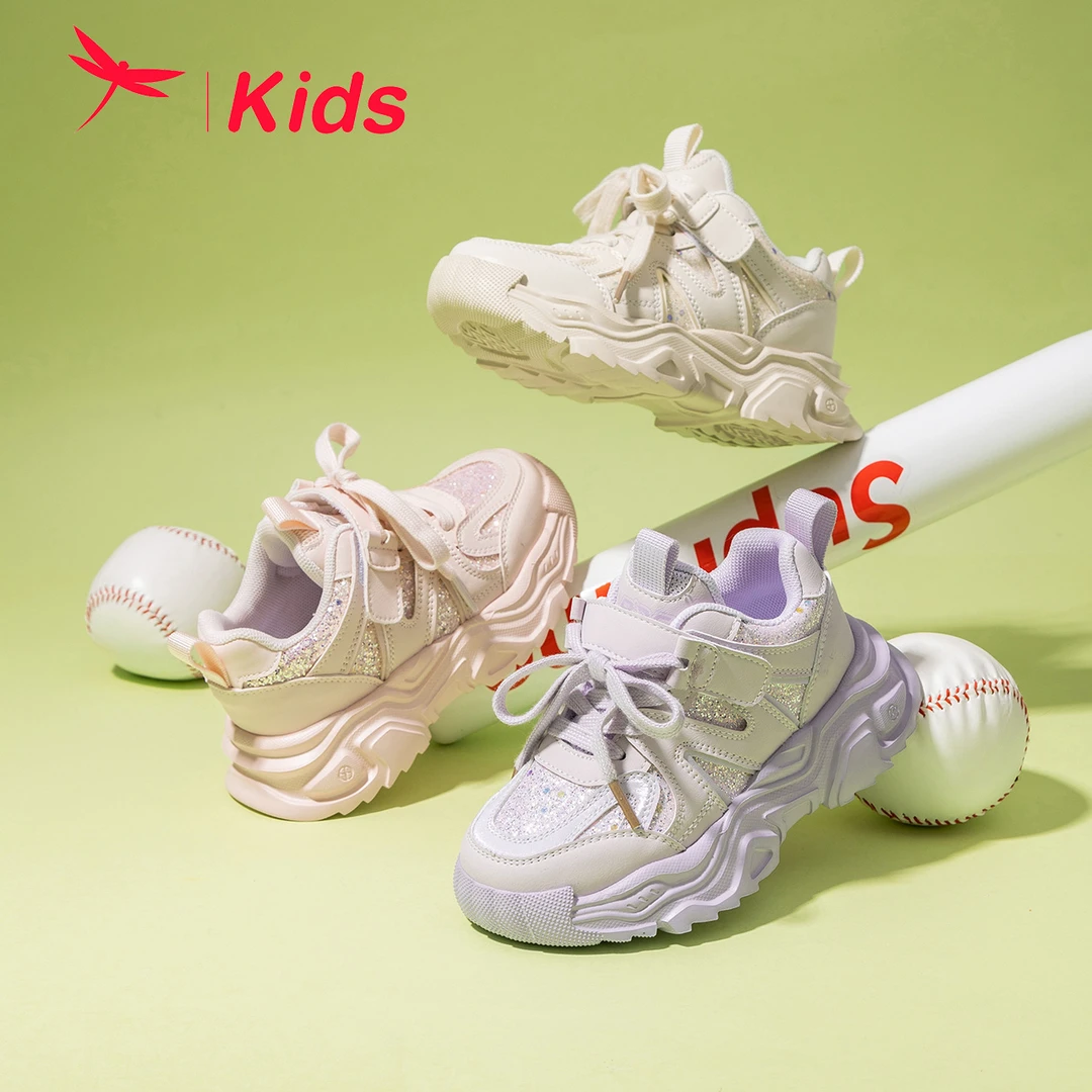 红蜻蜓女童运动鞋2025春季新款时尚休闲老爹鞋薄荷曼波跑步鞋444