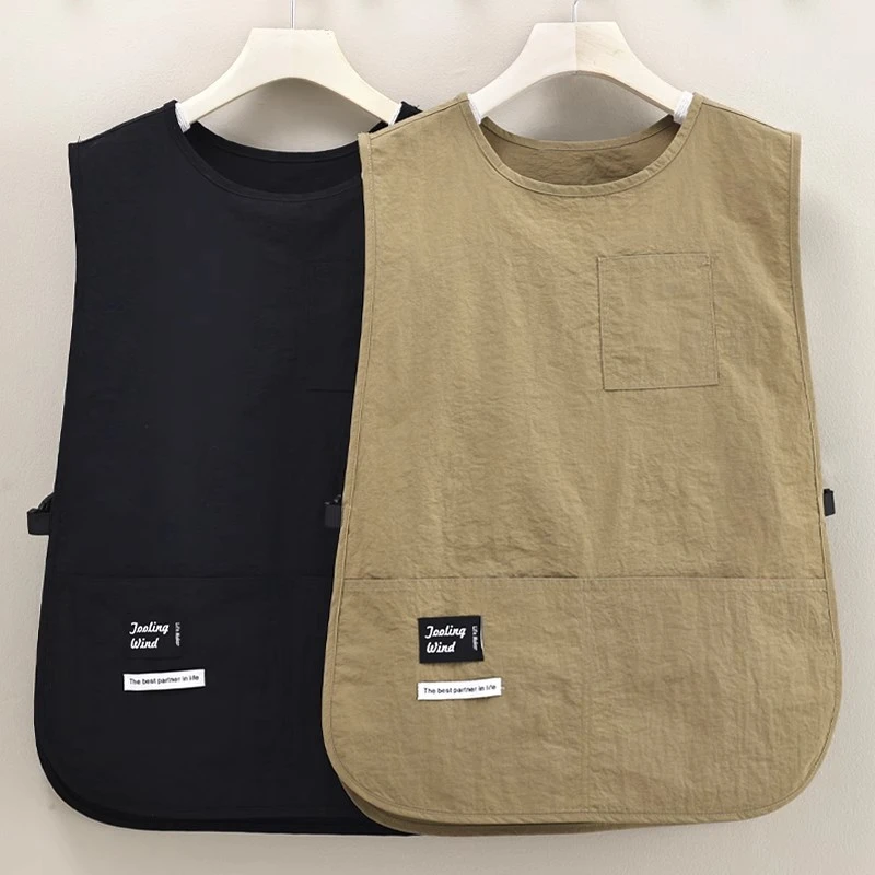 可调节马甲围裙厨房家用做饭防水防油餐饮工作服围腰坎肩男女通用