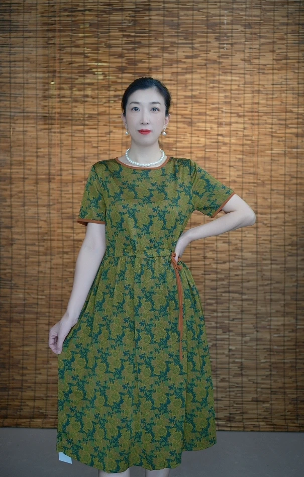 3110号夏季中老年大码休闲时尚气质显瘦宽松女装舒适妈妈装连衣裙