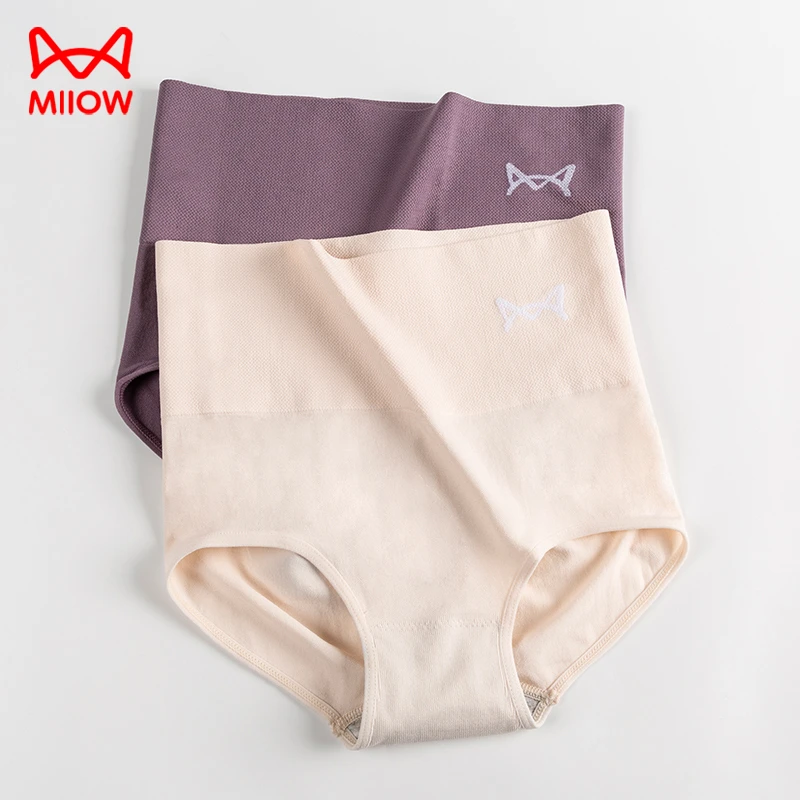 MiiOW/猫人女孩夏季内裤女士无痕舒适高腰三角裤棉内裆抑菌薄款