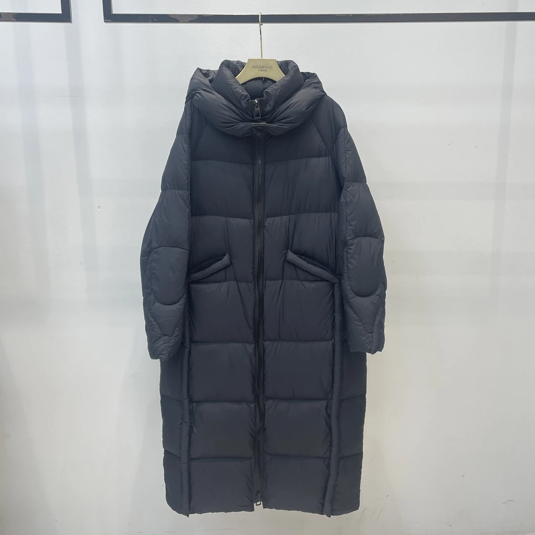 【过冬外套】长款美拉德被子款休闲百搭加厚保暖连帽羽绒服WH-88139