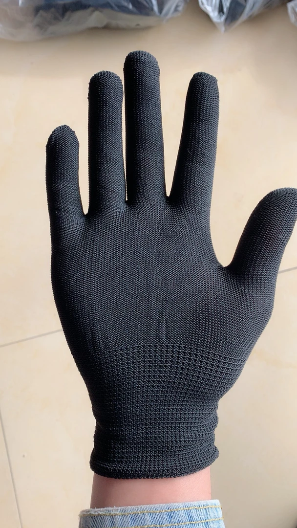 尼龙手套芯 Pu防静电涂指 物流搬运拔草采茶工作手套耐脏透气
