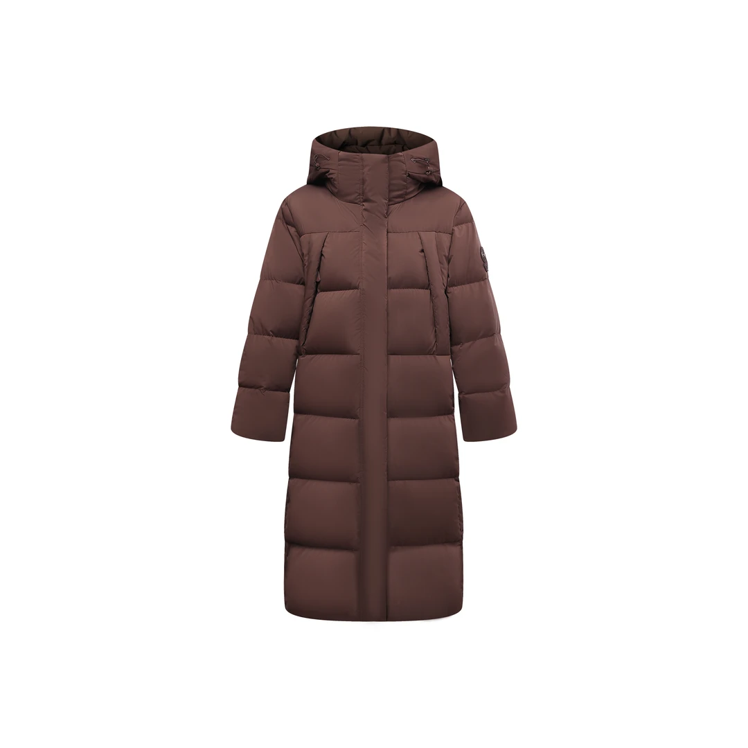 【咖色】TFK/2024年新款女士中长款厚款秋冬保暖羽绒服HD3077