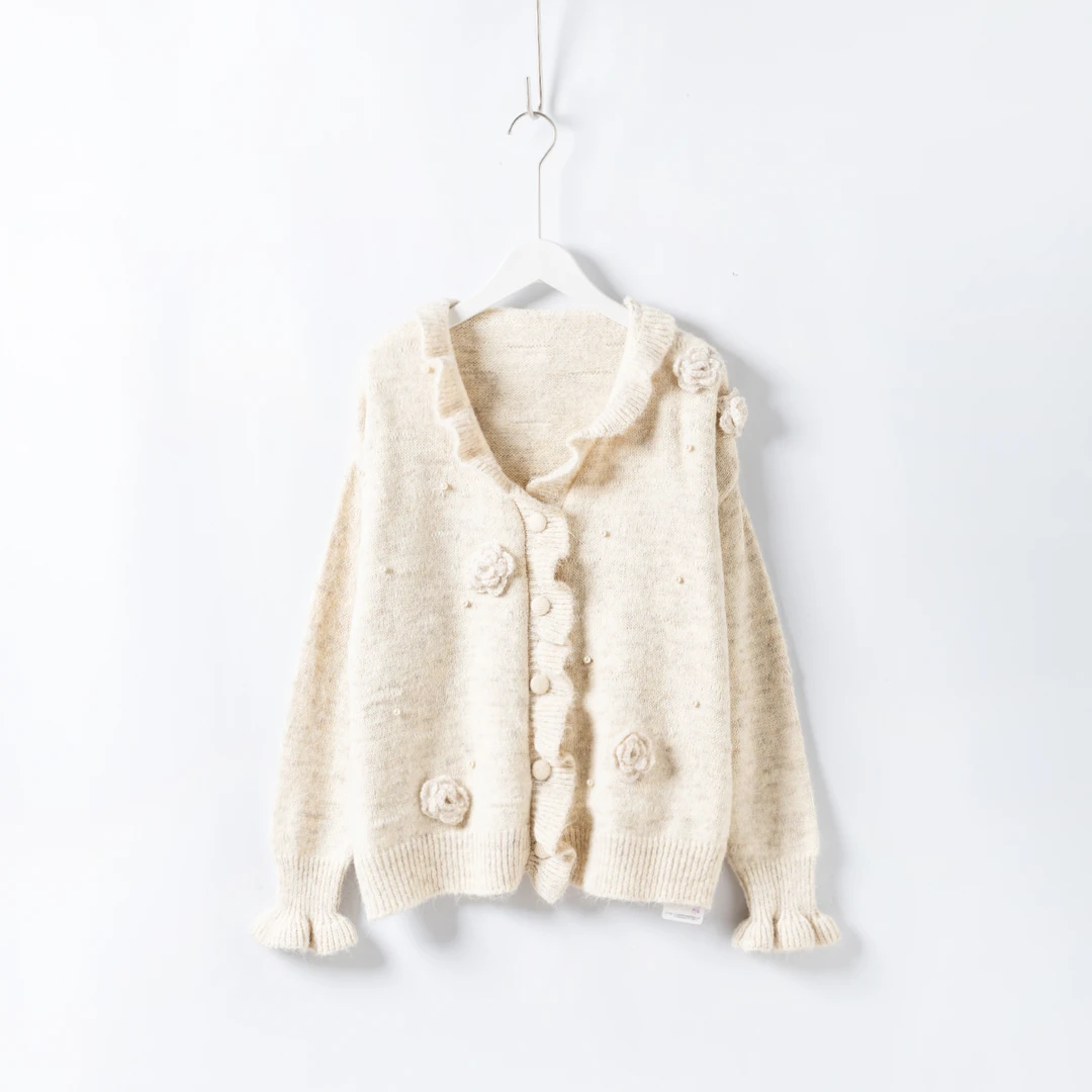 ★H2011纯欲风设计感V领短款针织开衫8818