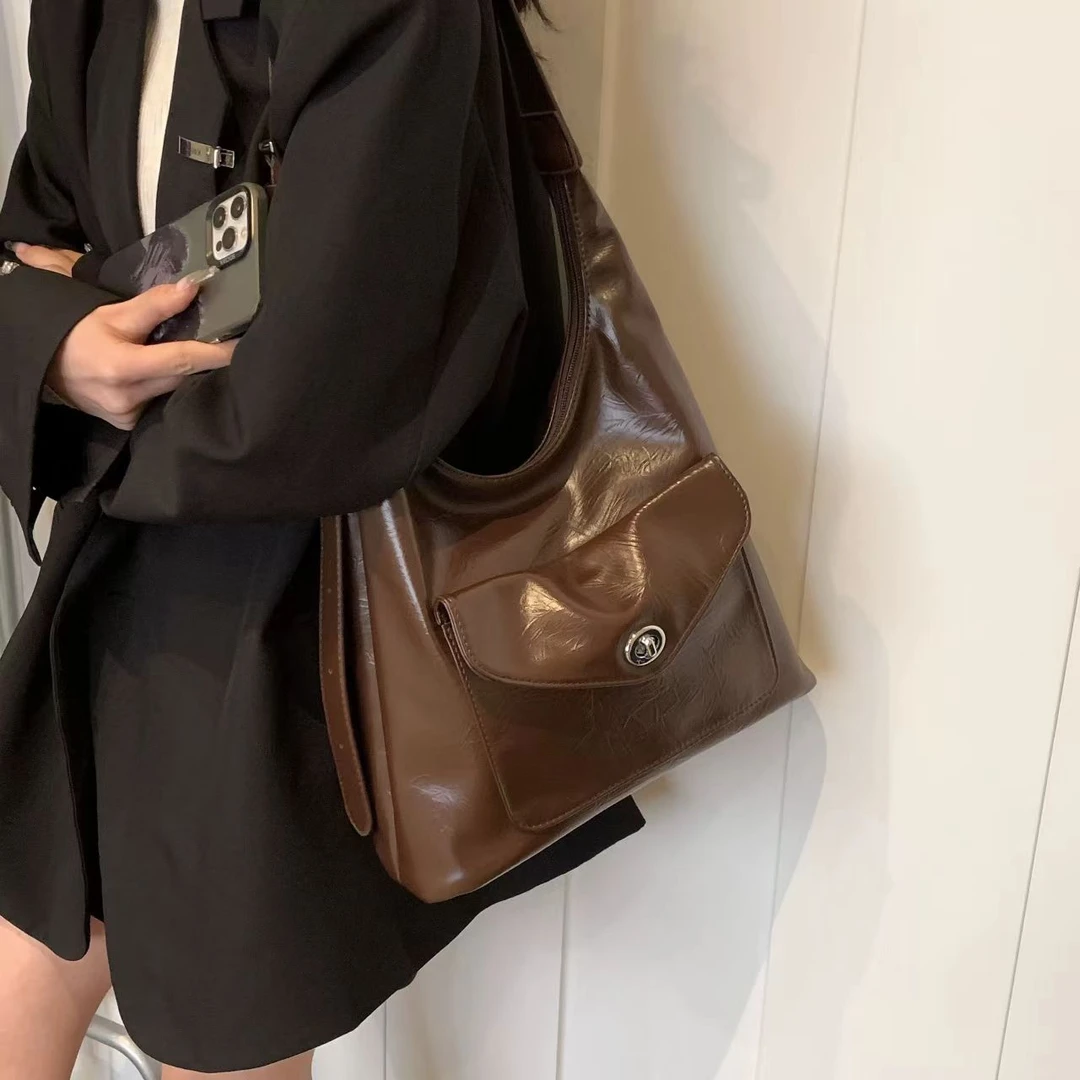 Q1531美拉德轻奢质感复古高端大容量气质款休闲百搭单肩包