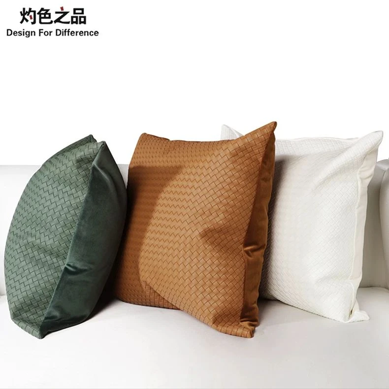 灼色橙色抱枕床头靠垫靠枕沙发客厅定制办公室轻奢床上护腰枕套