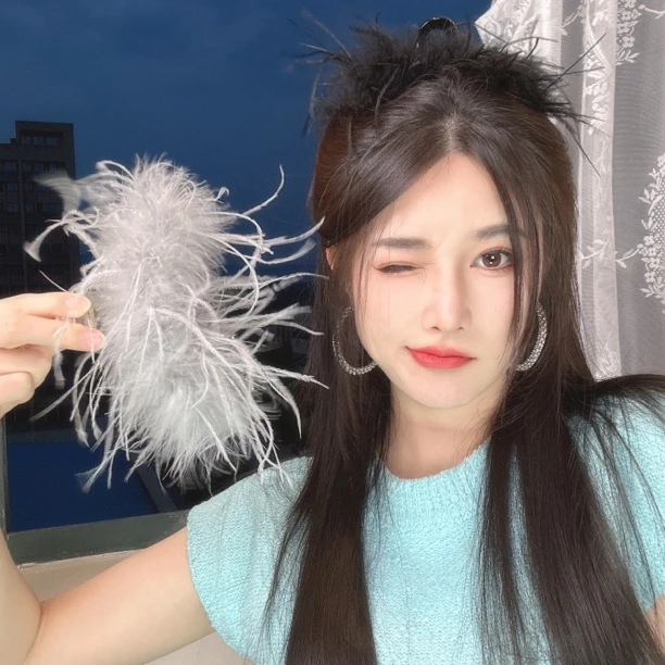 【鸵鸟毛】气质后脑勺抓夹小众头饰网红爆款毛毛抓夹1-809