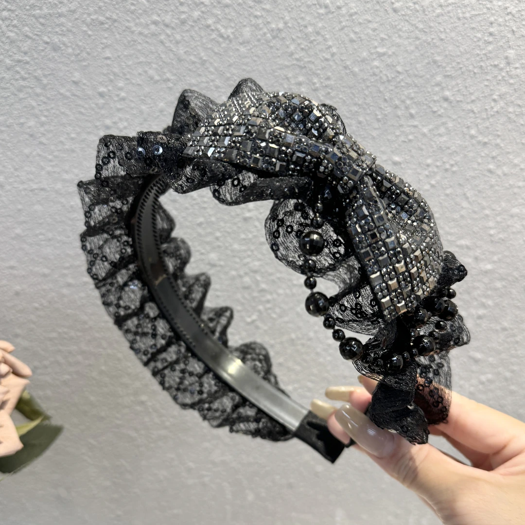 增高颅顶原创设计蕾丝镂空设计蝴蝶结时尚气质百搭发箍1926