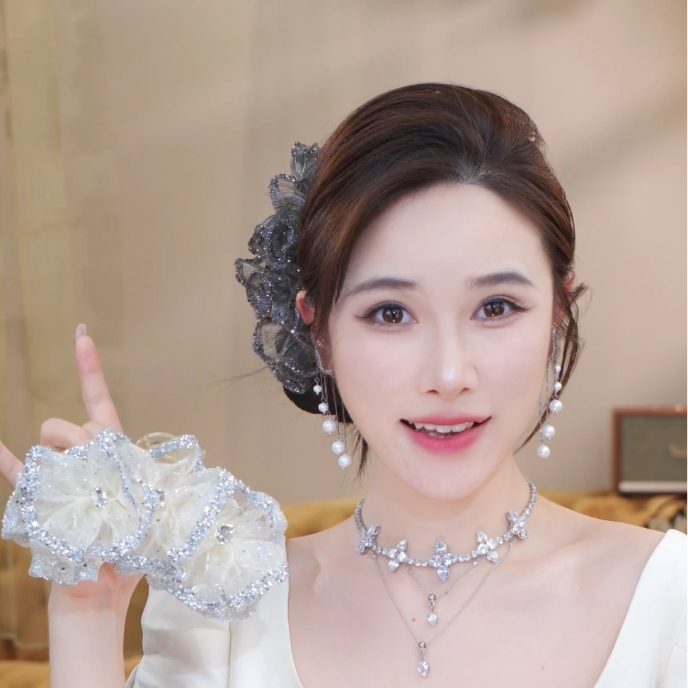 【夏花】夏季新款清新简约风轻奢小众时尚气质百搭抓夹1870