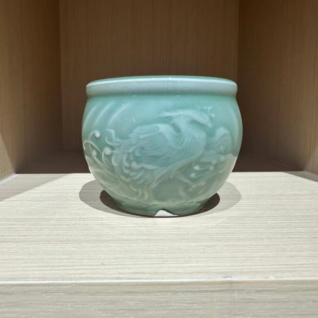 【浩哥专享】凤纹青瓷圆口杯（浅绿色）*1个
