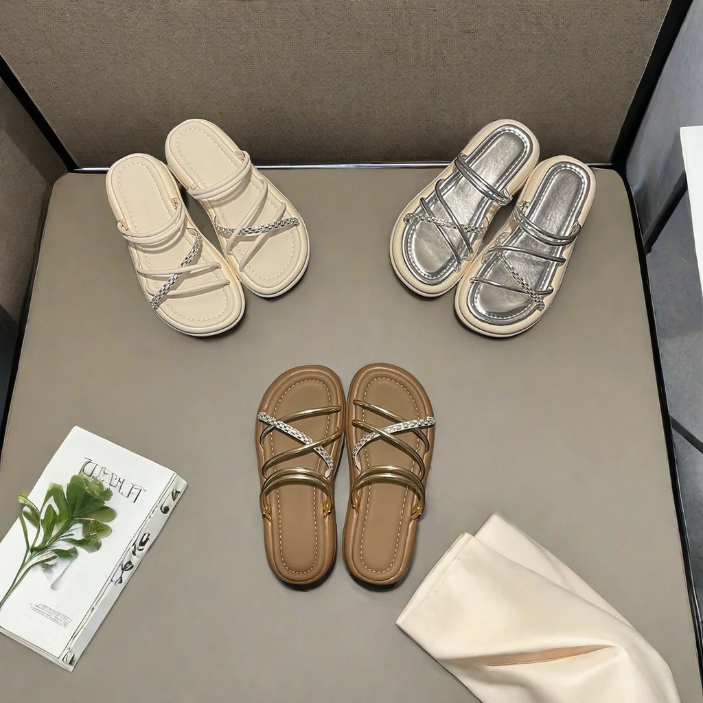 时尚风踩屎感软底拖鞋女2024夏季新款外穿时尚厚底仙女风网红