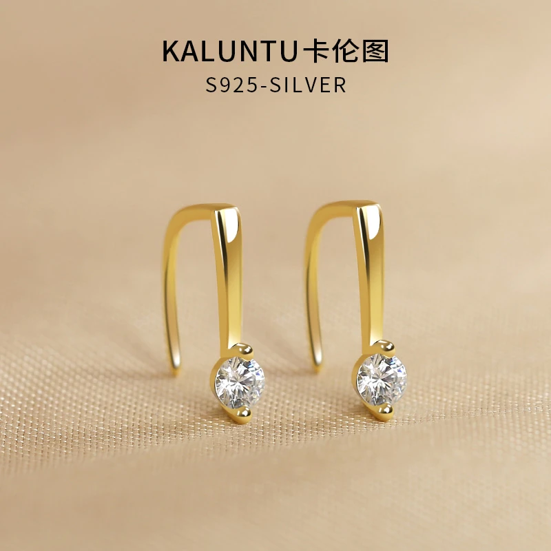 925银耳饰 纯银耳钉女简约百搭迷你精致耳钩养耳洞防堵针正品耳饰