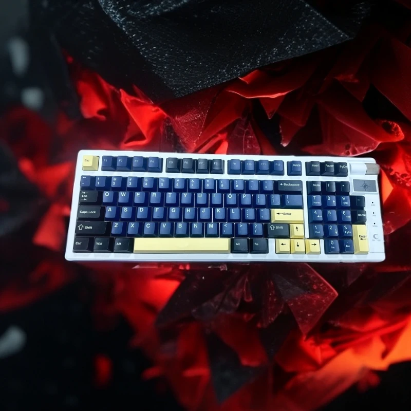 竞帝G98双旋钮机械键盘无线蓝牙三模RGB背光ABS材质人体工学