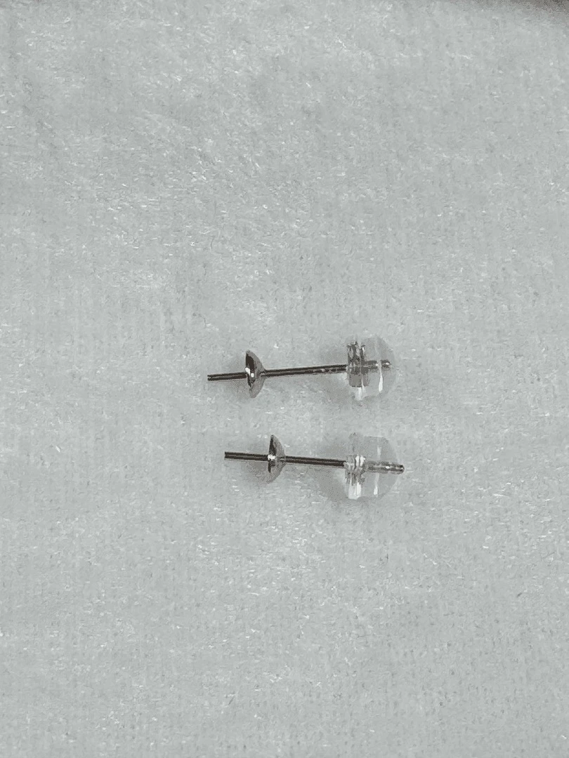 925银耳饰 925银白耳针定制镶嵌