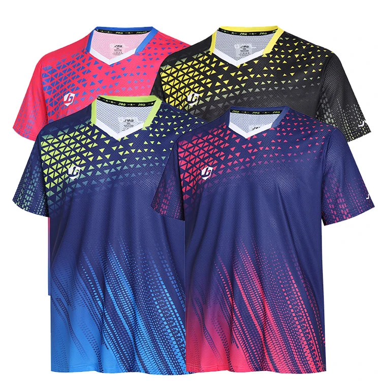 JAVB/君博新款速干吸汗乒乓球服透气女士大赛服短袖男士训练上衣