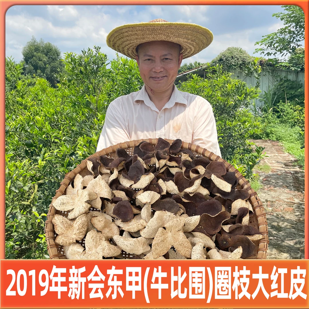 【批发装牛比围】2019年新会东甲（牛比围）圈枝大红皮（纯干仓陈皮）