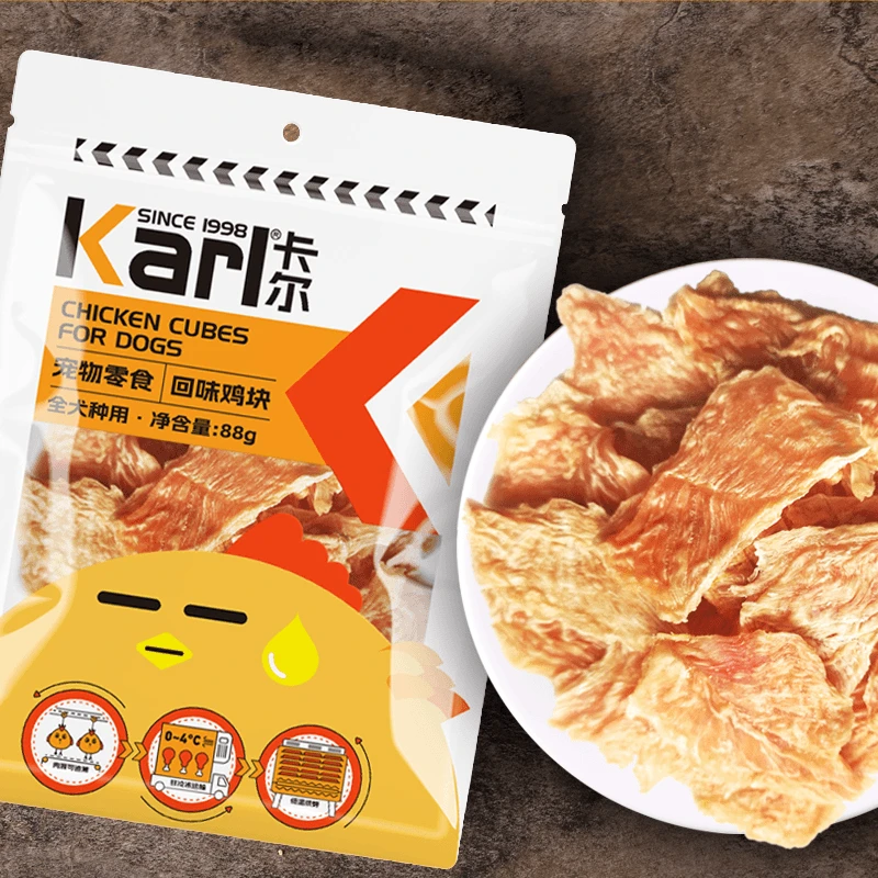 Karl卡尔酥脆薄片鸡肉干训练奖励狗易消化食用营养好吃出口磨牙