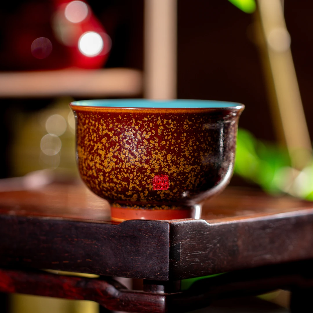 【西泠上新】钧窑南红绿松原矿釉-主人杯HX0077