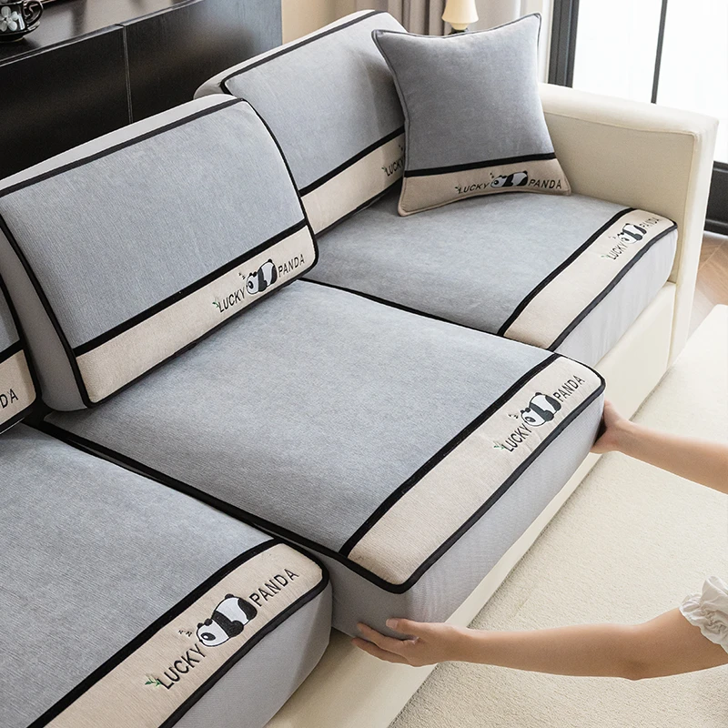 熊猫斗笠沙发套全包万能套四季通用防猫抓沙发套罩2025新款沙发笠