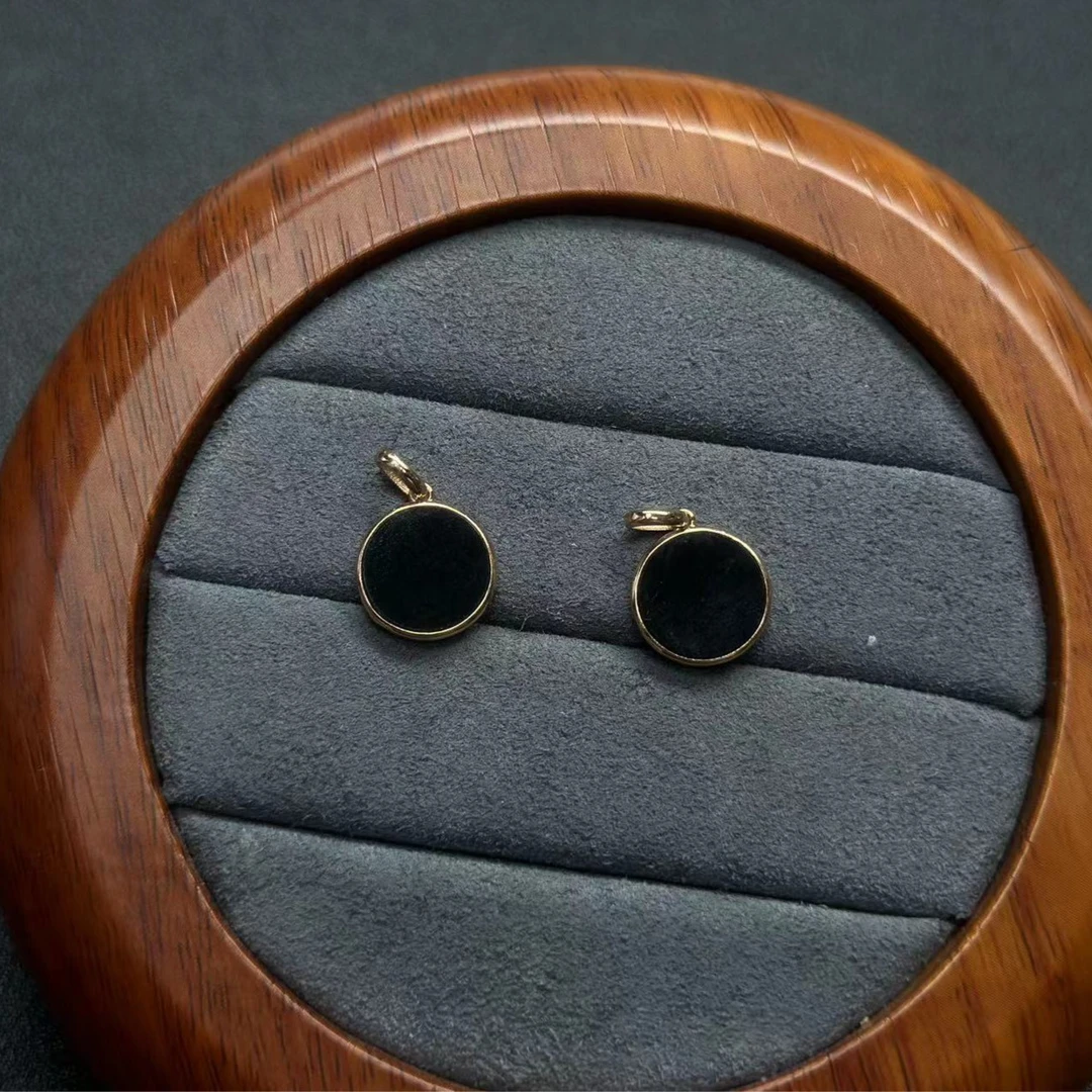 1021-23墨翠吊坠18k金镶（一件/多样性发）