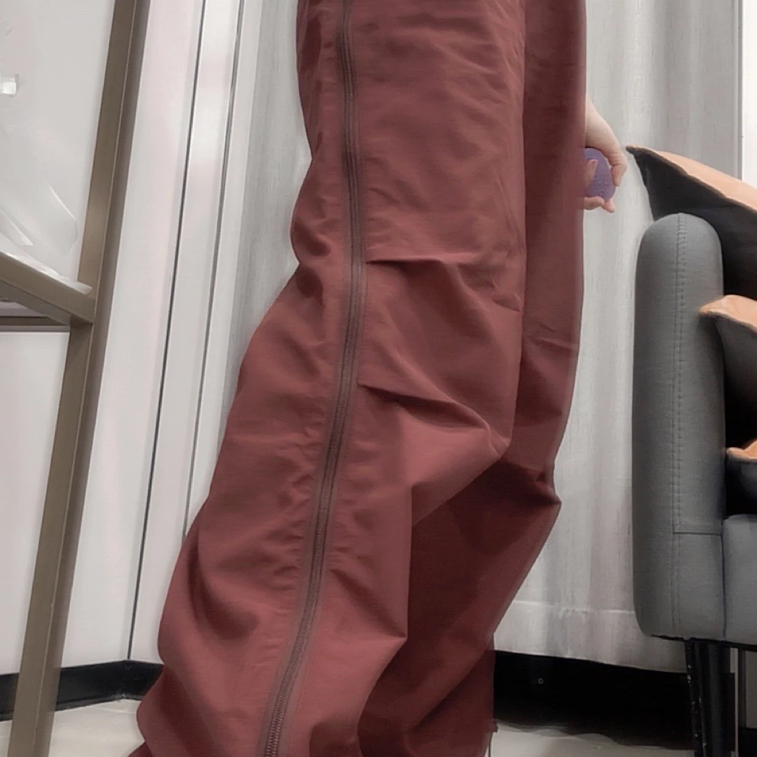 时尚工装裤女高腰宽松阔腿裤抽绳设计休闲百搭春秋薄款