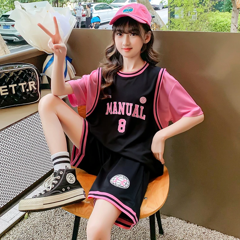夏季篮球服女童夏天运动套装速干衣球衣两件套夏装训练服夏天衣服