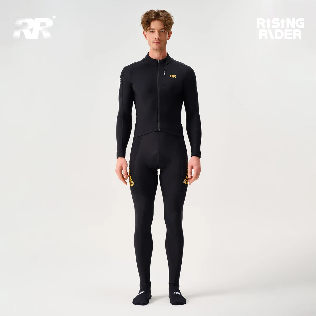 RR骑行服秋冬季男款公路自行车长袖男式加绒防寒套装男士骑行上衣