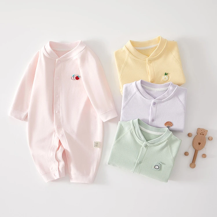 婴儿连体衣春秋款纯棉无骨四季薄款长袖哈衣服早秋男女宝宝秋装