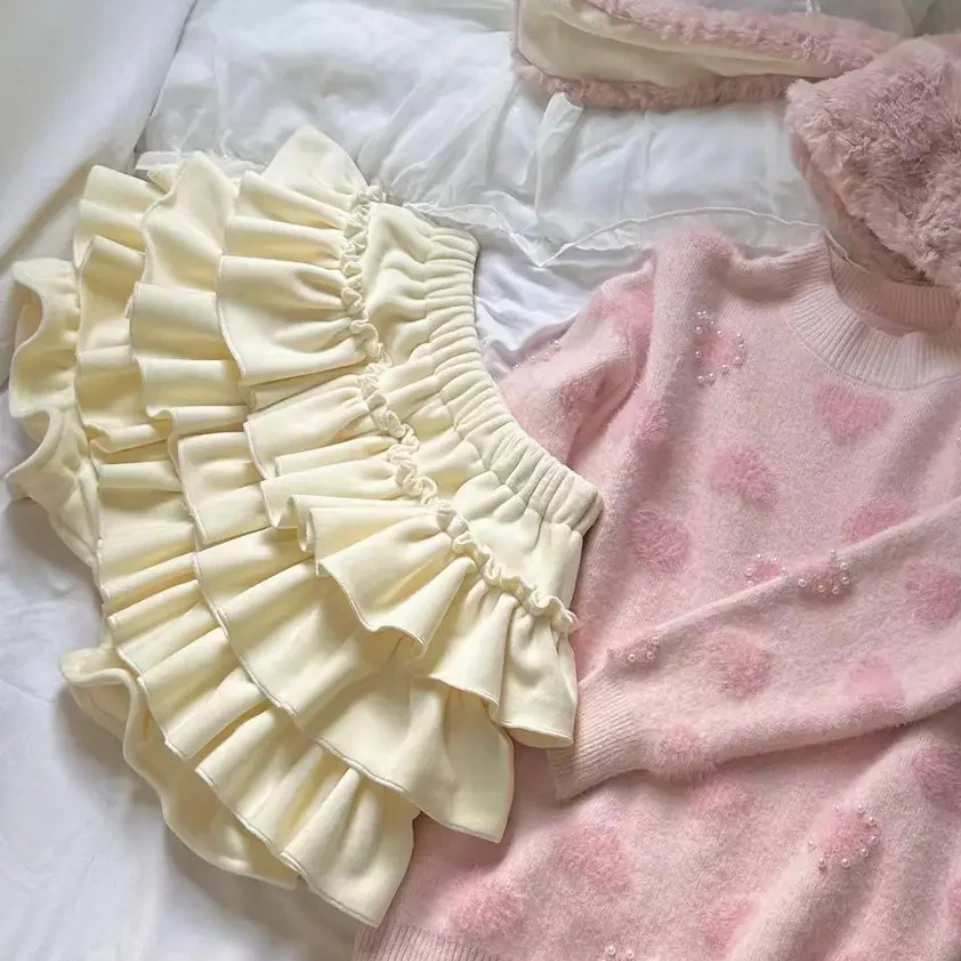 层层蛋糕裙洋气时尚百搭荷叶边褶皱裙子裙裤