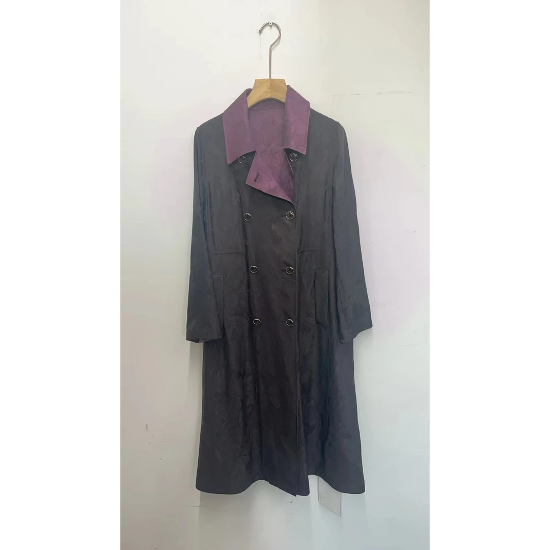 桑蚕丝香云纱风衣外套A595