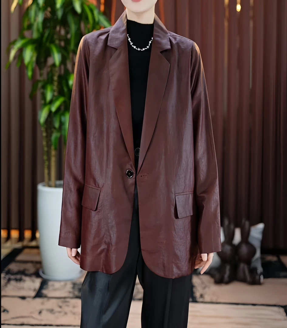 【禧禧家定制】桑蚕丝红云纱红西装J24021-2