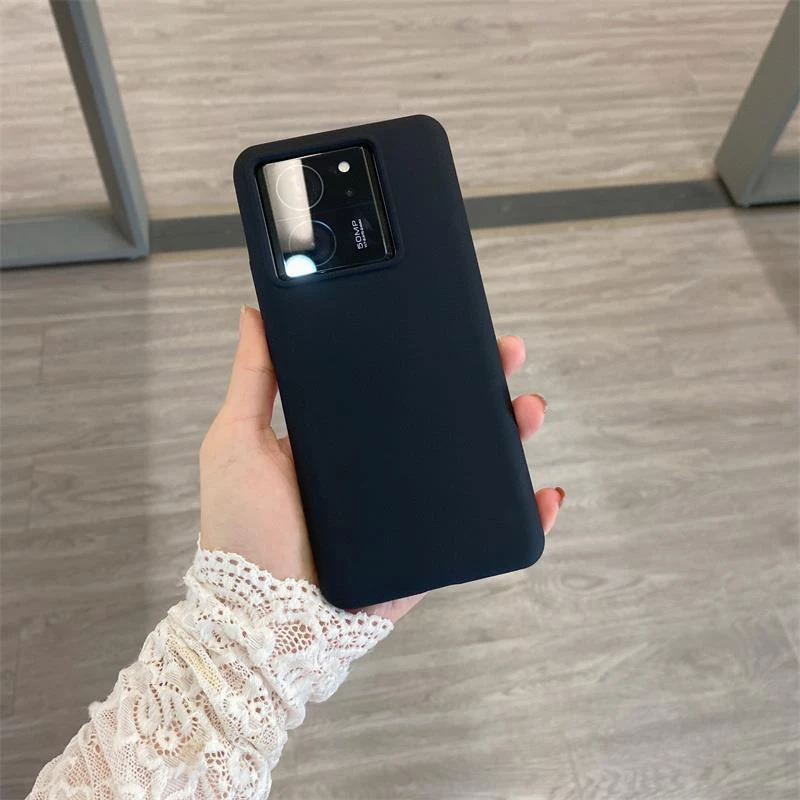红米手机壳K60ultra 至尊版液态硅胶全包保护套质感黑午夜蓝商务