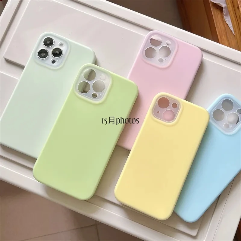 适用iPhone15液态硅胶果冻壳iPhone14promax精孔防摔液态精孔果冻