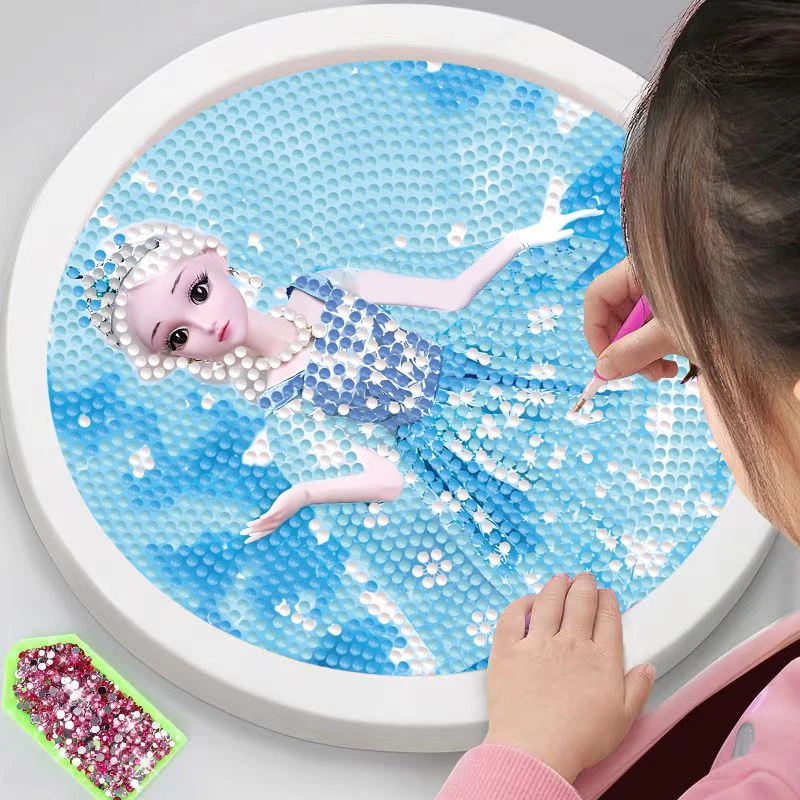 儿童钻石画批发diy公主钻石贴画卡通点钻画幼儿园手工益智玩具