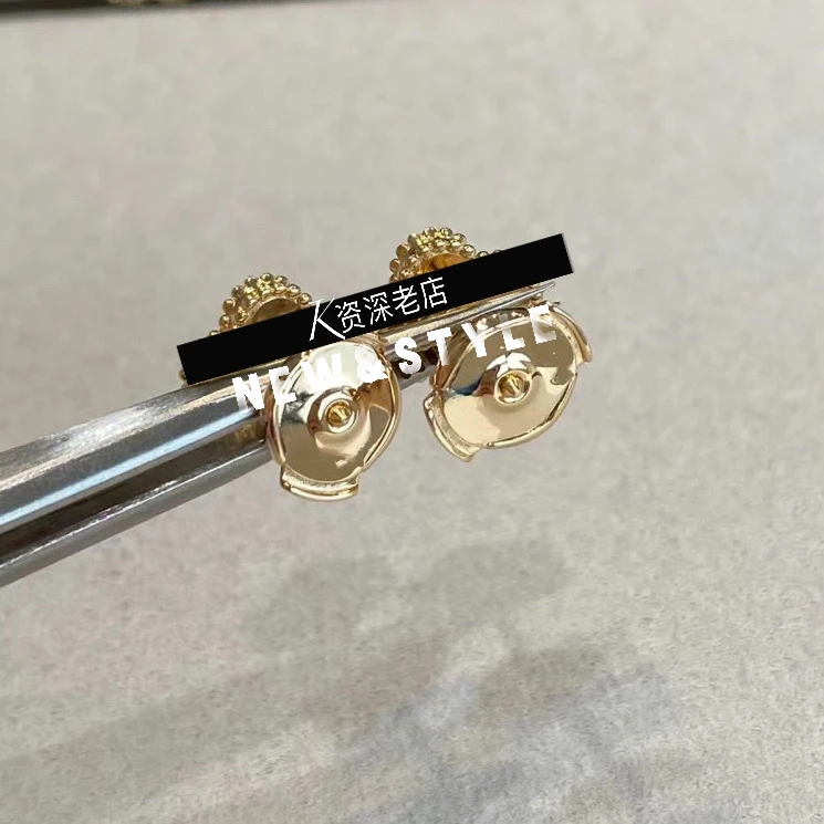 铜合金耳饰 KK迷你mini镭射幸运草迷你重工加飞碟百搭气质-1121