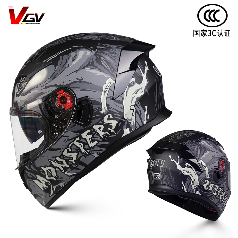 VGV/VGV81全盔3C认证摩托车头盔男士全盔冬季女双镜机车安全盔