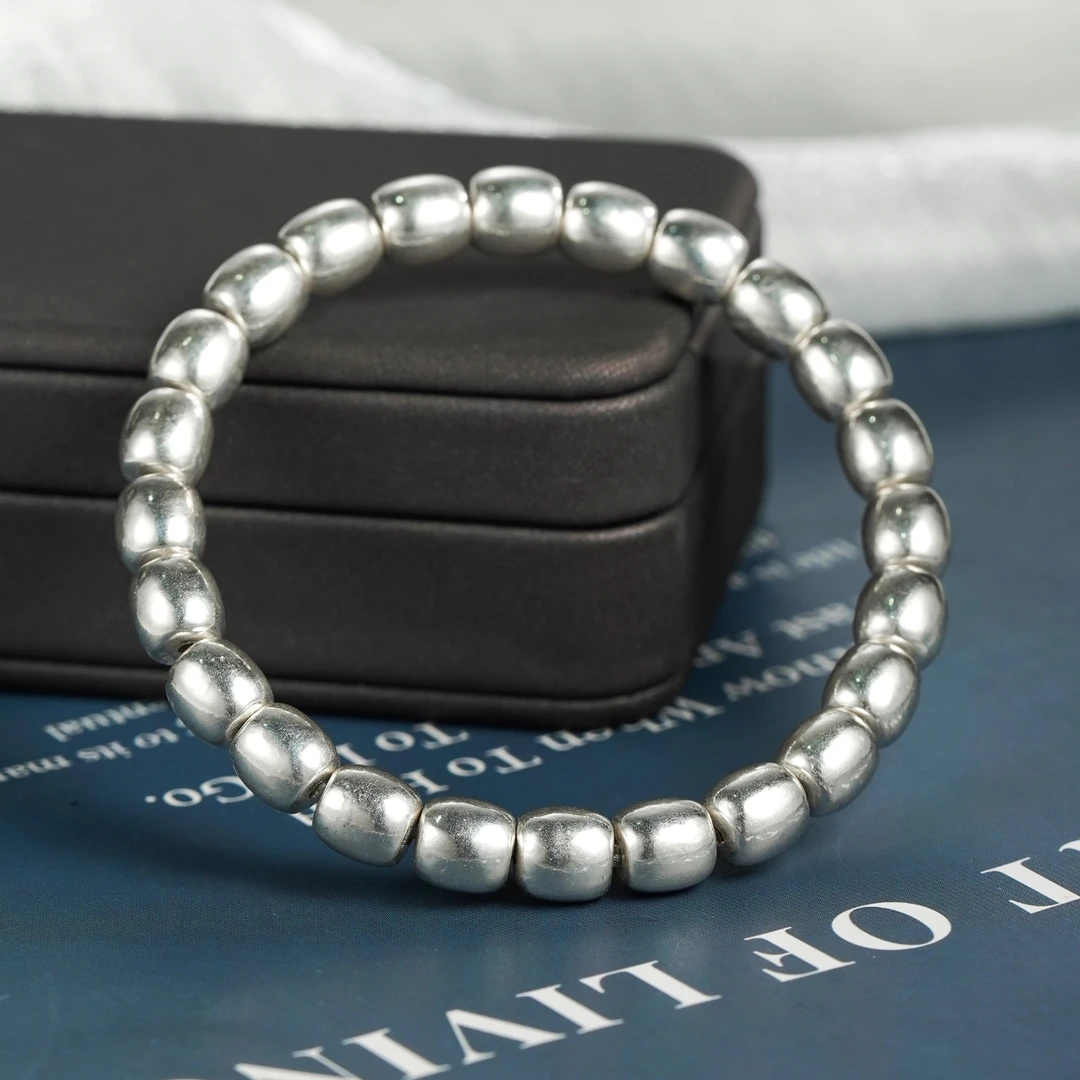 足银手链 九乐 足银手链 990弹力百搭老型珠手串光珠饰品通用素款