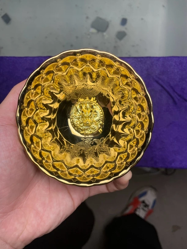 （珍藏）金飞龙在天茶杯主人杯陶瓷.传统手工制作.匠心传承