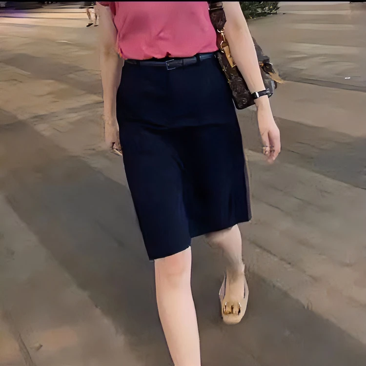 春秋新款休闲百搭纯色半身裙女气质高腰显瘦A字减龄中裙洋气时尚