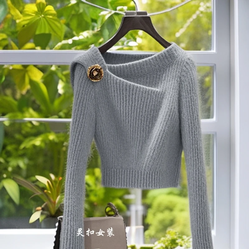 早春新款韩系chic上衣高端欧货洋气独特别致小众超好看毛衣针织衫