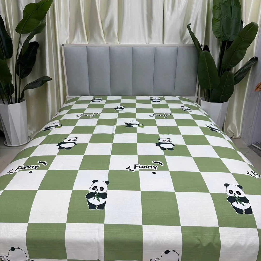 【MS】精品亲肤细纹棉床单-方格萌熊（240*240）