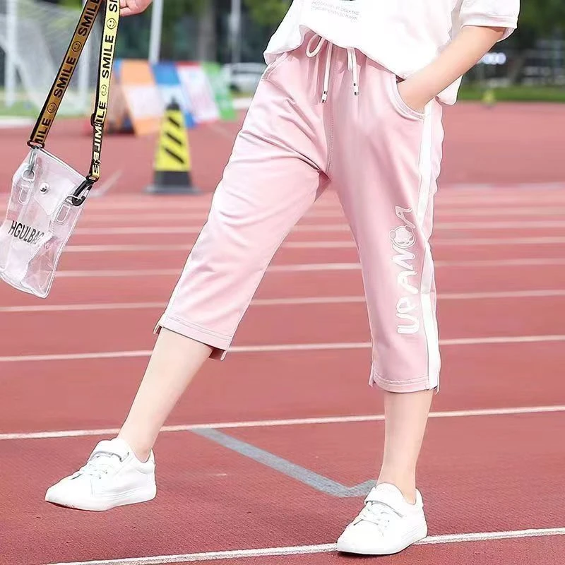 女童七分裤夏薄款韩版中裤2024新款儿童装裤子潮中大童洋气休闲裤
