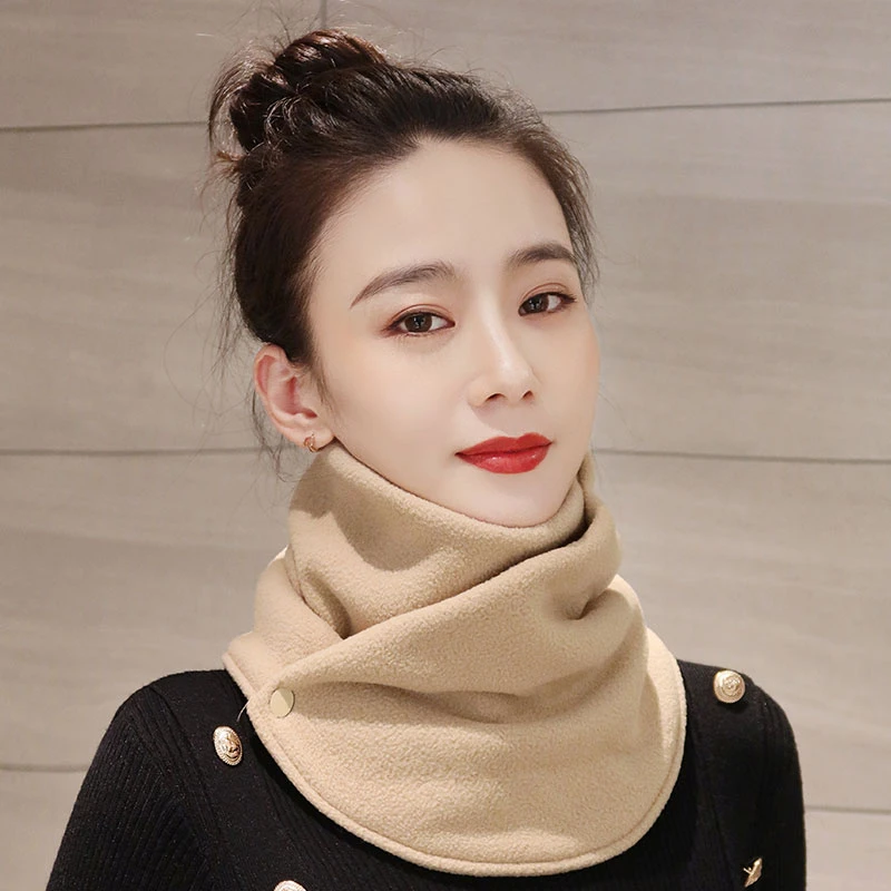 O012围巾女冬季保暖毛绒围脖高颜值护脖学生可爱百搭围巾脖套