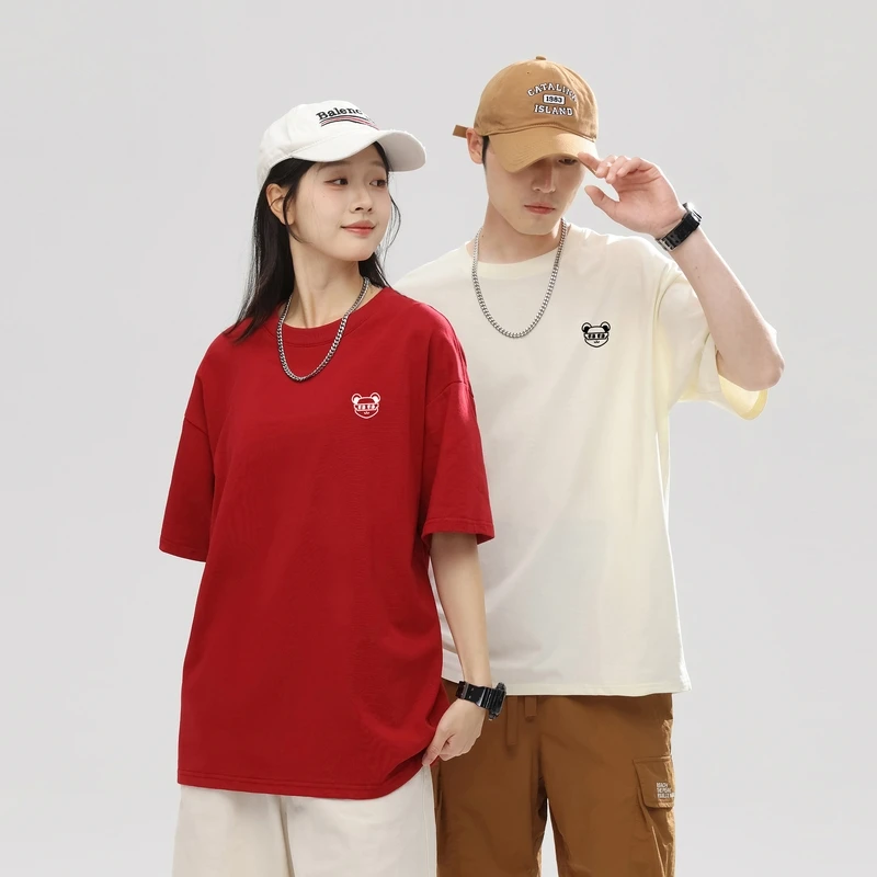 Violentbear/暴力熊夏季纯棉高克重棉潮牌情侣短袖T恤男 0096JJJJ