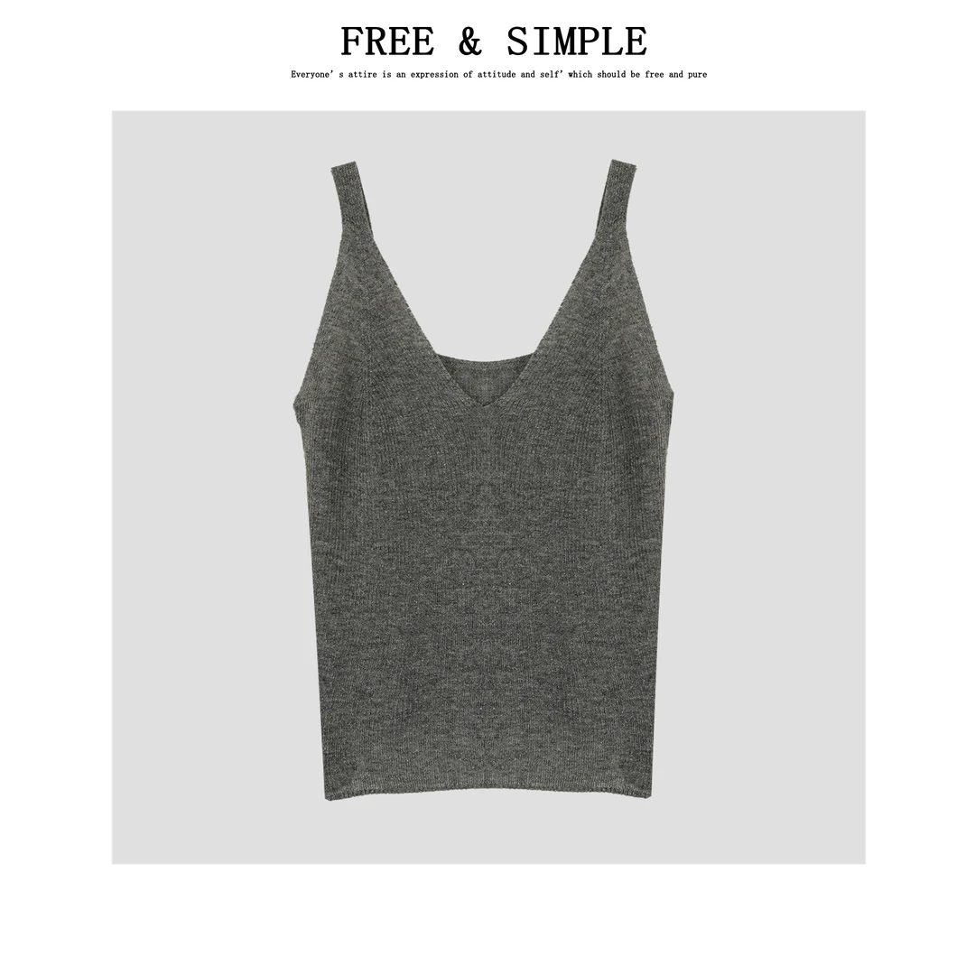 【FreeSimple】'璀璨’100绵羊毛质地时尚单品百搭背心-9477